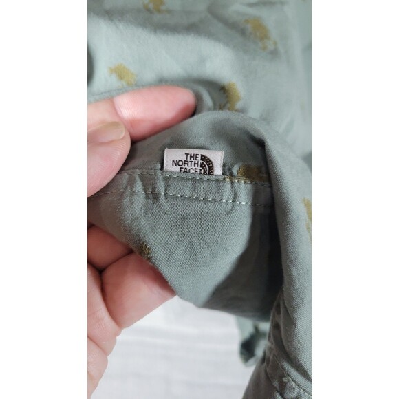 The North Face Men’s XXL Embroidered Hiker Button Up Shirt Sage Green Cotton - Picture 5 of 8